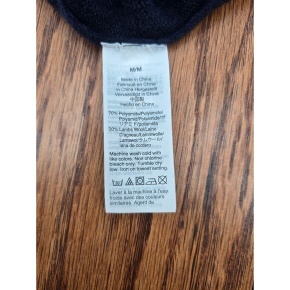 J Crew Navy Lambs Wool Jewel Embelished Sweater - Picture 5 of 5